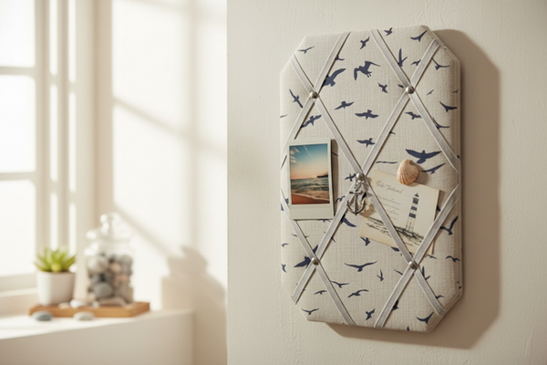 French Memo Board ~ Seagulls, Navy
