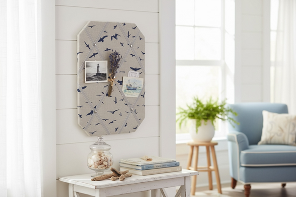 French Memo Board ~ Seagulls, Navy