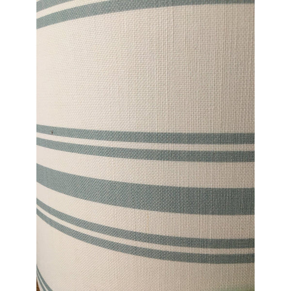 Meg Morton Striped Linen Lampshade - Aqua on White