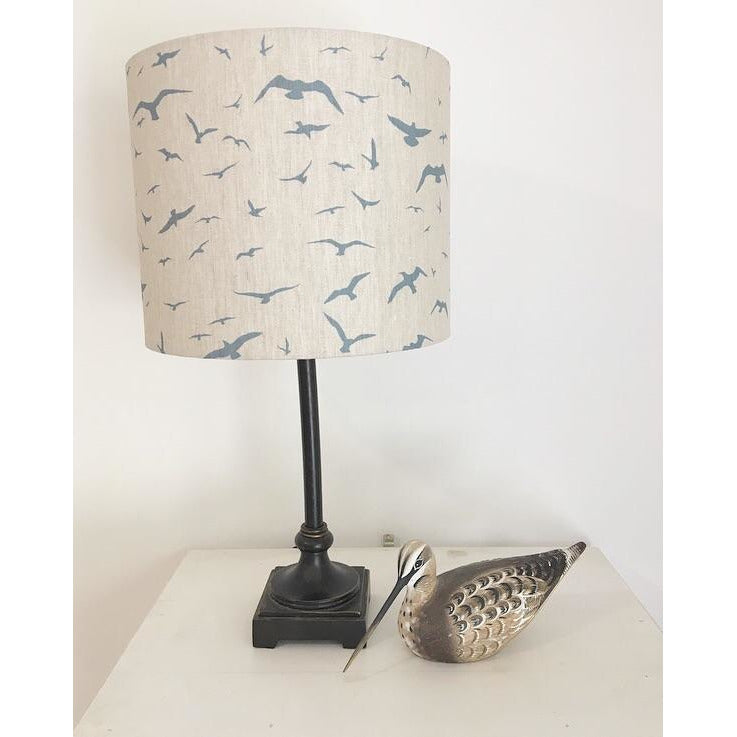 Peony & Sage Seagull Linen Lampshade - Old Blue in Stone Linen