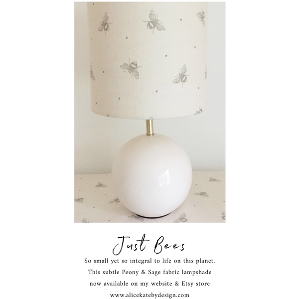 Peony & Sage Just Bees Linen Lampshade